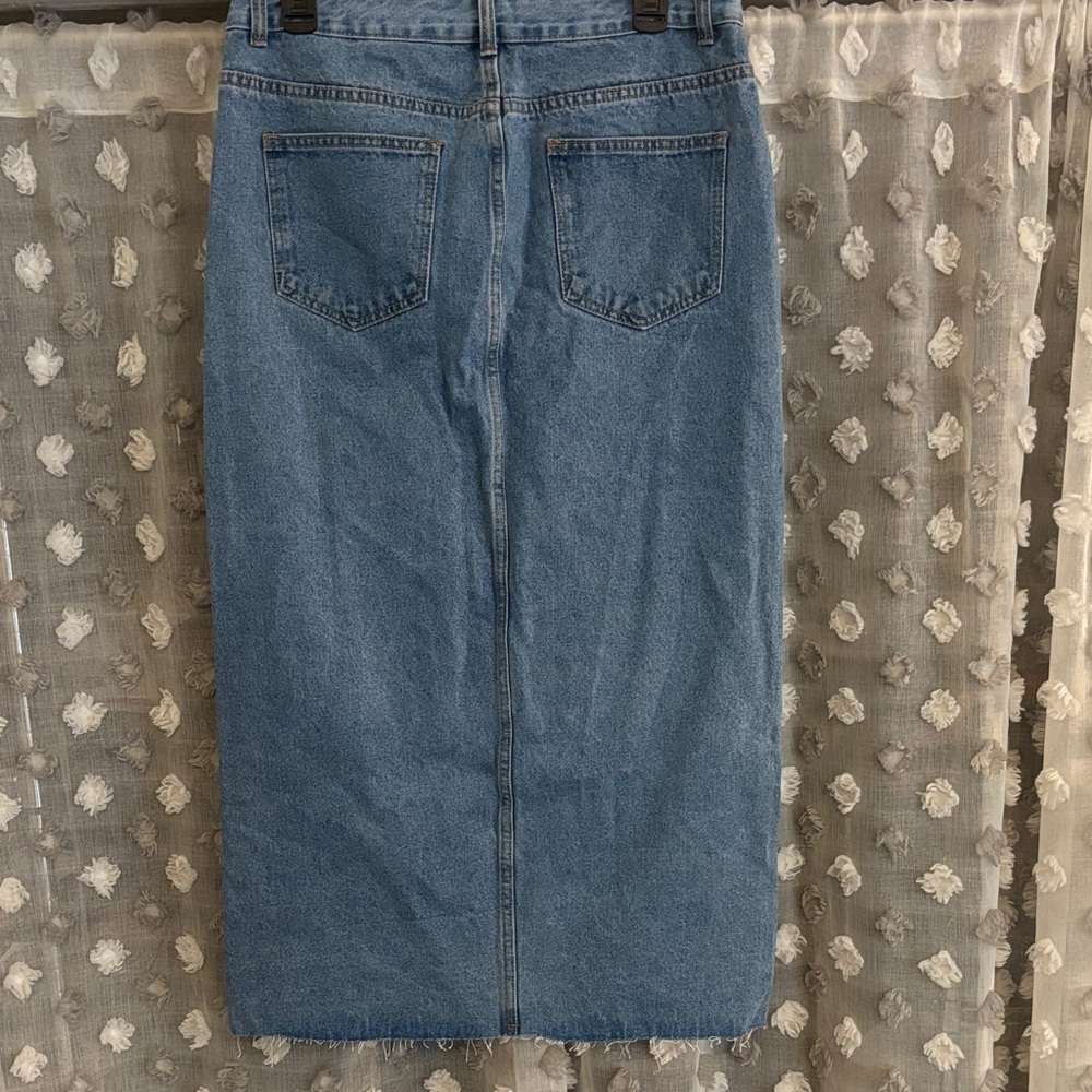 Lafayette 148 New York Blue Denim Maxi Skirt - Picture 6 of 9